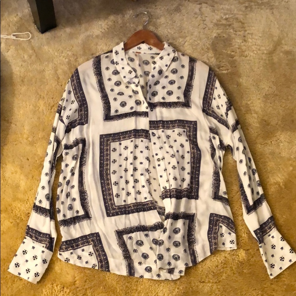 Free People print blouse